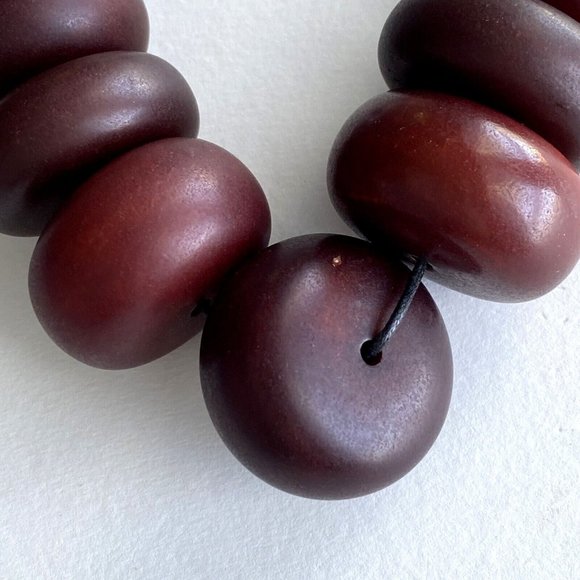 African PF Copal Amber Bakelite Faturan Graduated Beads 15in Necklace 195.2g - Picture 9 of 16